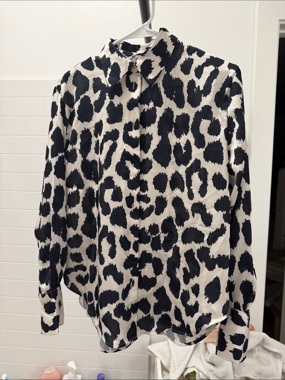 H&M Black and White Animal Spot Blouse